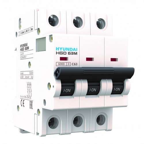 Interruttore magnetotermico STD 2P 16A Curva C 6kA con riferimento HGD63-M2P016C del marchio HYUNDAI
