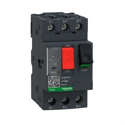 Interruttore magnetotermico differenziale 1-1,6A con riferimento GV2ME06 del marchio SCHNEIDER ELECTRIC