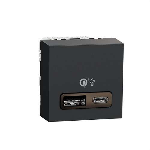 Caricabatterie rapido USB 3.0 18W antracite Nuova Unica con riferimento NU301954 del marchio SCHNEIDER ELECTRIC