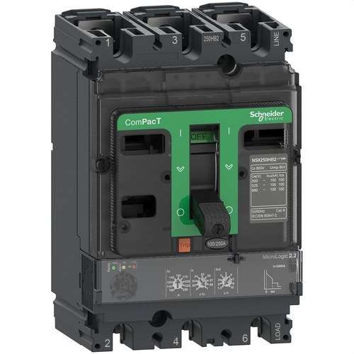 Interruttore automatico ComPacT NSX250N 50kA AC 3P3R 250A Micrologic 2.2 con riferimento C25N32D250 del marchio SCHNEIDER ELECTRIC