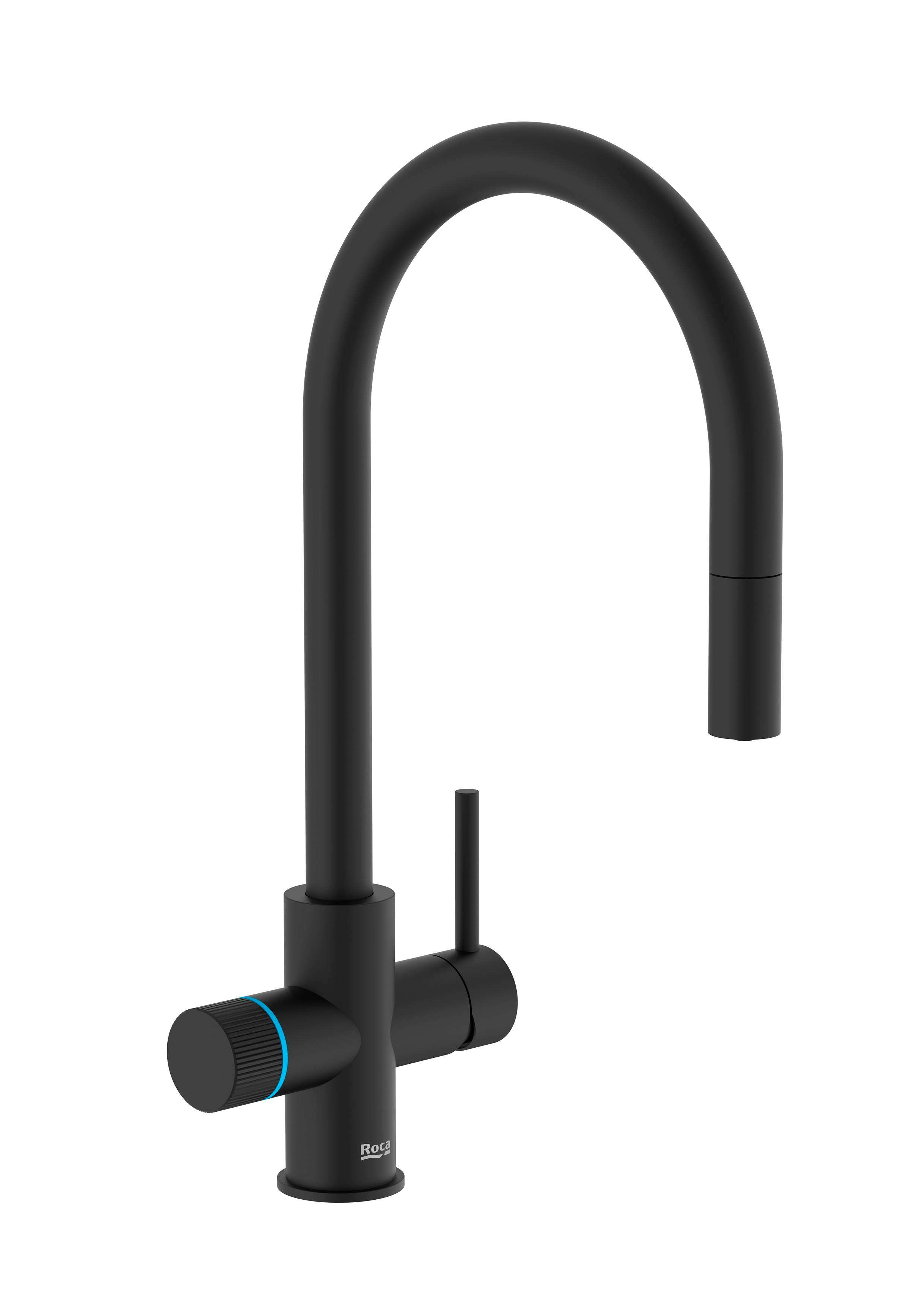 Rubinetto da cucina con canna curva estraibile e filtro a 5 stadi incluso - Nero opaco con riferimento A5A8D3GNB0 del marchio ROCA