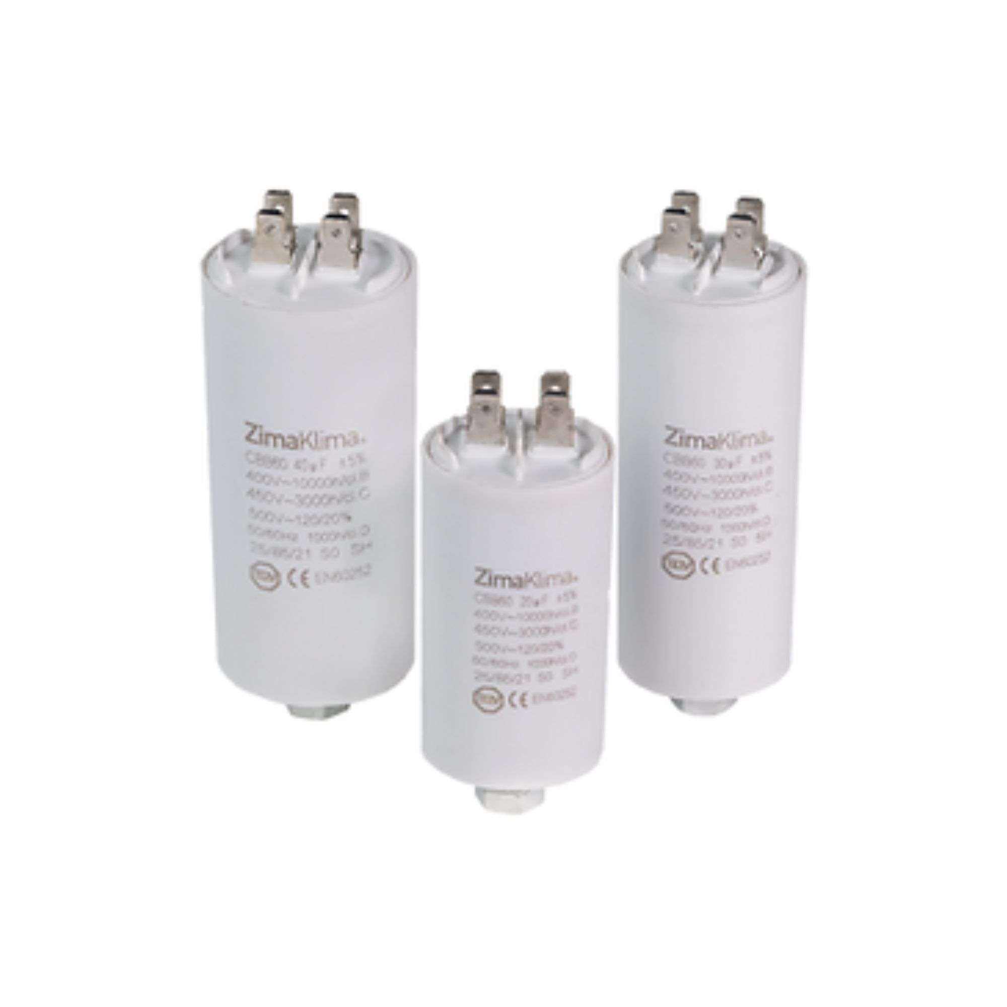 Condensatore motore da 50 uF con riferimento 2102-5000 del marchio ZIMAKLIMA