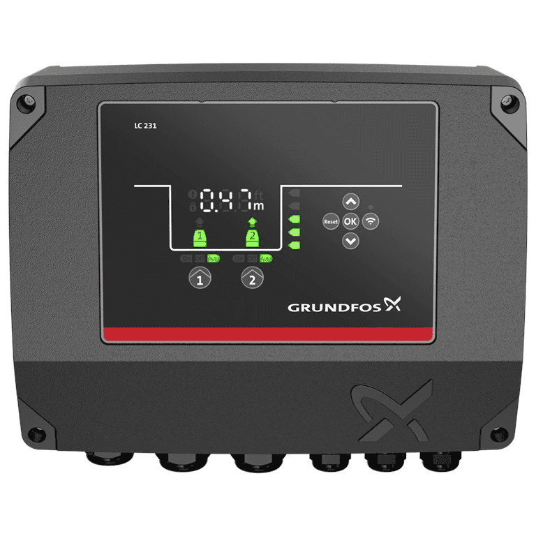 Controllore pompa Grundfos LC 231 2X 1-9 DOL 3X460 PI CE con riferimento 99369650 del marchio GRUNDFOS