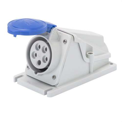 Base di connessione fissa a 90º 2P+T 16A con riferimento GW62477 del marchio GEWISS