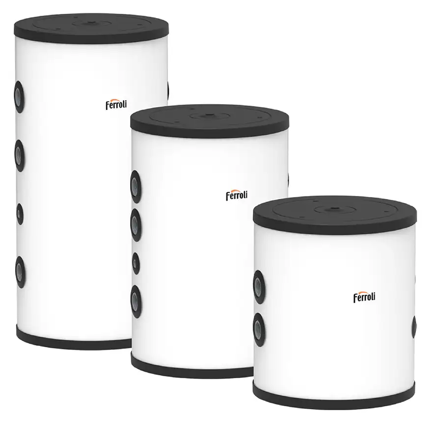 Serbatoio d’inerzia Ferroli ECOPUFFER HP 80 litri con riferimento 0Y110DXA del marchio FERROLI