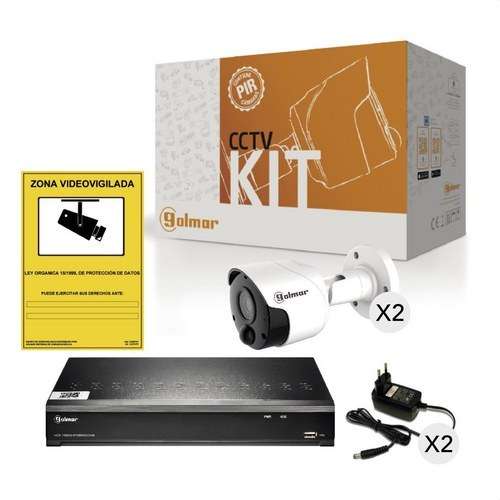 Kit base Golmar KIT-2BHVR1P con DVR e due bullet PIR con riferimento 31600904 del marchio GOLMAR