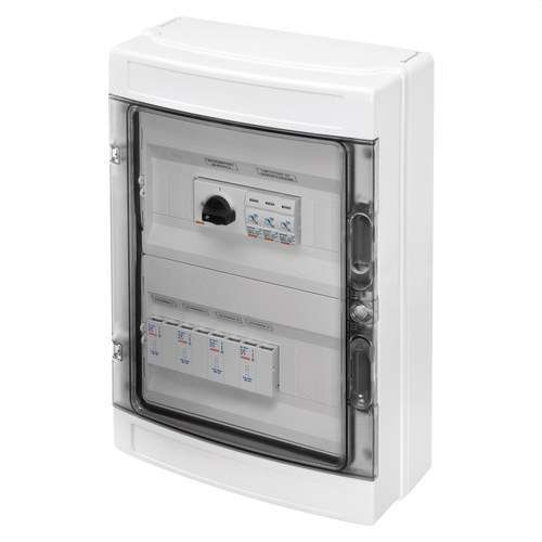 Quadro di 2 stringhe precablato 1000V DC 32A 2x12 moduli con riferimento GWD9908 del marchio GEWISS