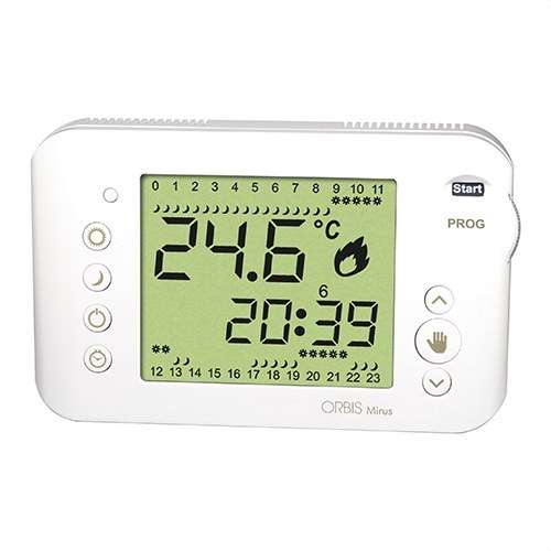 Cronotermostato wireless digitale settimanale Orbis MIRUS bianco con riferimento OB324700 del marchio ORBIS