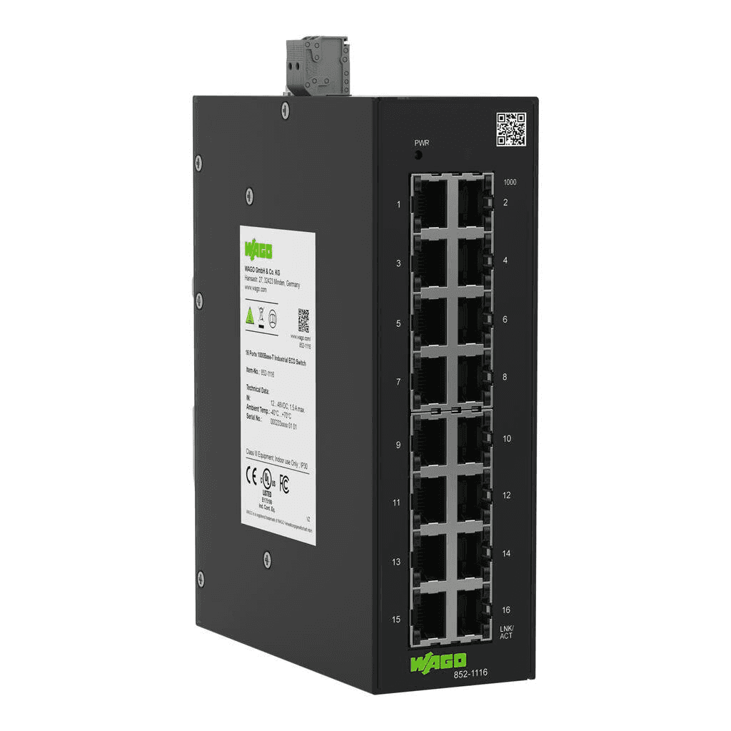 Switch Industriale-ECO-Switch a 16 porte con riferimento 852-1116 del marchio WAGO