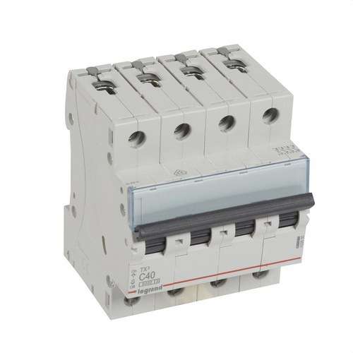 Interruttore Magnetotermico TX3 4P 40A Curva C 6kA con riferimento 403630 del marchio LEGRAND