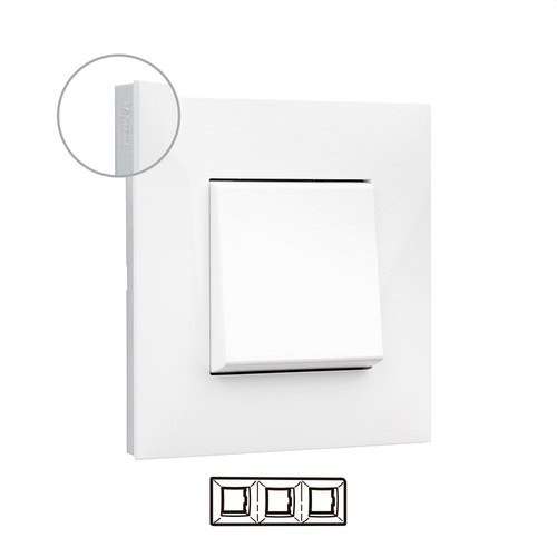 Cornice decorativa a 2 elementi bianco/cromo Valena Next con riferimento 741013 del marchio LEGRAND
