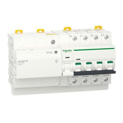 Limitatore di sovratensioni transitorie e permanenti IGA Acti9 Combi SPU 3P+N 40A con riferimento A9L20740 del marchio SCHNEIDER ELECTRIC