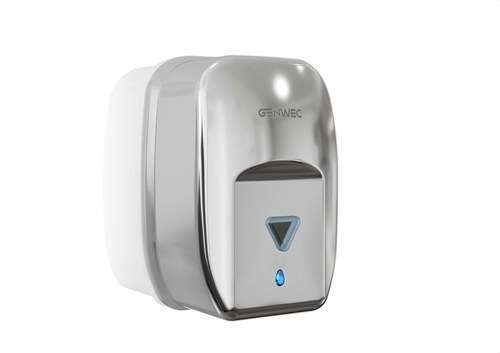 Dispenser di sapone automatico da parete in acciaio inox lucido con riferimento GW04 20 04 02 del marchio GENWEC