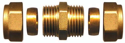 Raccordo diritto doppio in ottone 28x28mm con riferimento TAP001BB del marchio ATUSA