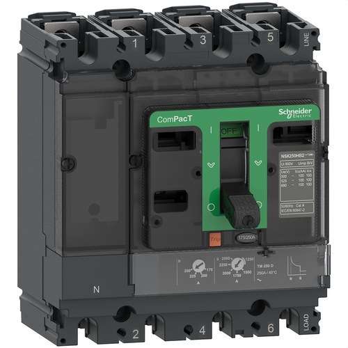 Interruttore automatico ComPacT NSX250F 36kA AC 4P3R 250A TMD con riferimento C25F6TM250 del marchio SCHNEIDER ELECTRIC