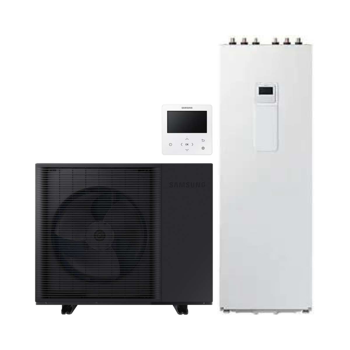 Set pompa di calore monoblocco Samsung EHS HT 14 kW + ClimateHub da 260 litri con riferimento KITSAMEHSHT14+260 del marchio SAMSUNG