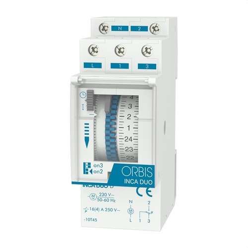 Interruttore orario analogico INCA DUO D 230V con riferimento OB330132 del marchio ORBIS