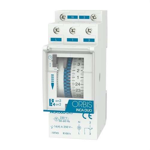 Interruttore orario analogico Obris INCA DUO QRD 230 V con riferimento OB330232 del marchio ORBIS