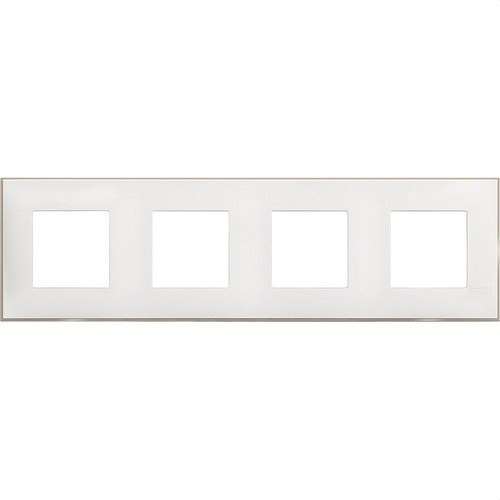 Cornice decorativa 2x4 moduli bianco satinato Classia con riferimento R4802M4WS del marchio BTICINO
