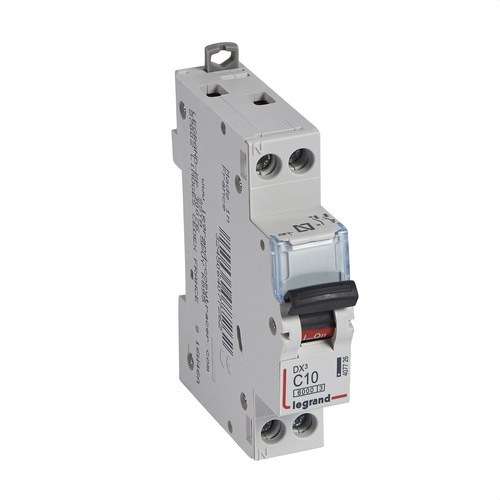 Interruttore Magnetotermico DX3 1P+N 10A Curva C 6/10kA con riferimento 407726 del marchio LEGRAND