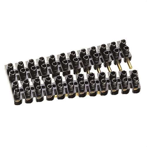 Striscia di connessione nera Suprem con 12 terminali plug-in da 6mm2 con riferimento 034253 del marchio LEGRAND