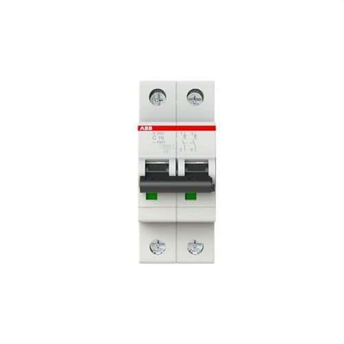 Magnetotermico S202-C16 2P 16A Curva C 6kA con riferimento 2CDS252001R0164 del marchio ABB