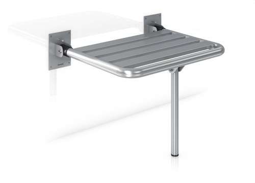 Sedile ribaltabile con gambo per bagni e docce acciaio inox satinato con riferimento GW11 24 04 01 del marchio GENWEC