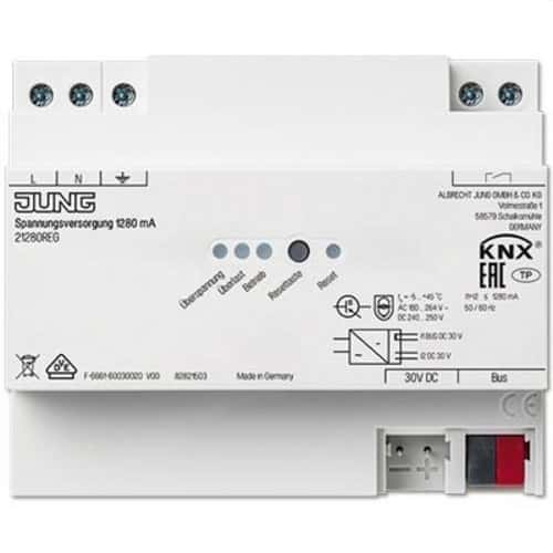 Alimentatore Jung KNX 1.280 mA con riferimento 21280REG del marchio JUNG