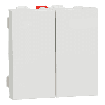 Commutatore 1 polo 2 vie 10AX 2 moduli connessione rapida non trattato IP4X New Unica polar con riferimento NU321318 del marchio SCHNEIDER ELECTRIC