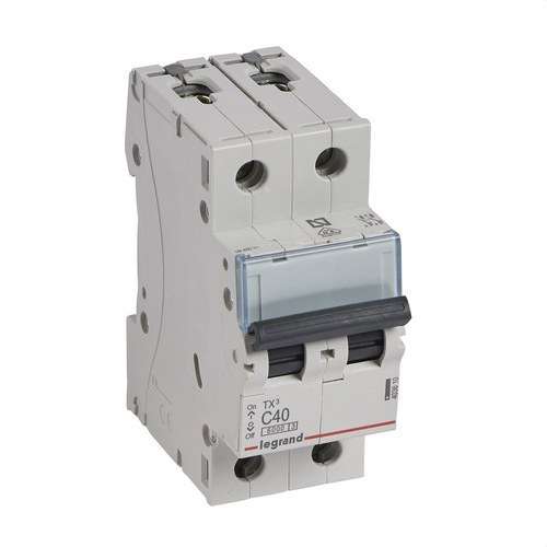 Interruttore Magnetotermico TX3 2P 40A Curva C 6kA con riferimento 403610 del marchio LEGRAND