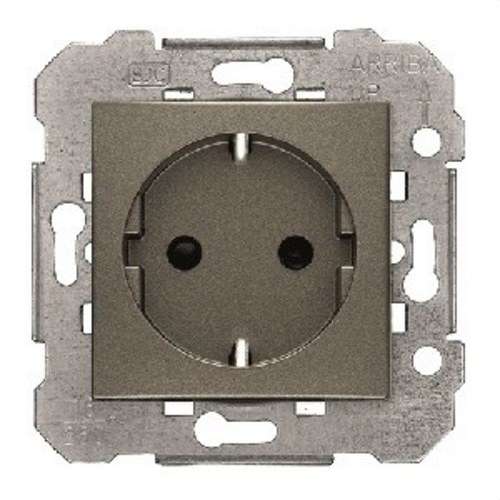 Base di presa schuko con messa a terra grigio lava Viva con riferimento 23524-GL del marchio BJC