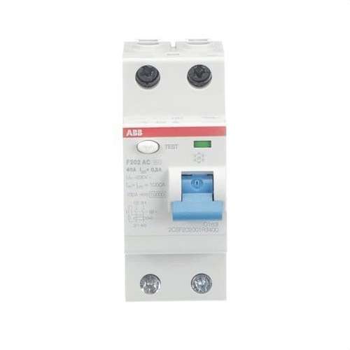 Interruttore differenziale 2P 40A Classe AC 300mA con riferimento 2CSF202001R3400 del marchio ABB