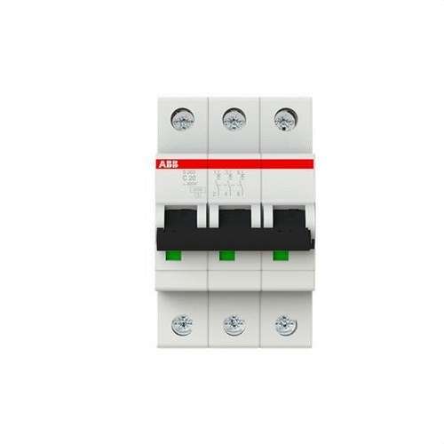 Interruttore Magnetotermico S203-C20 3P 20A Curva C 10kA con riferimento 2CDS253001R0204 del marchio ABB