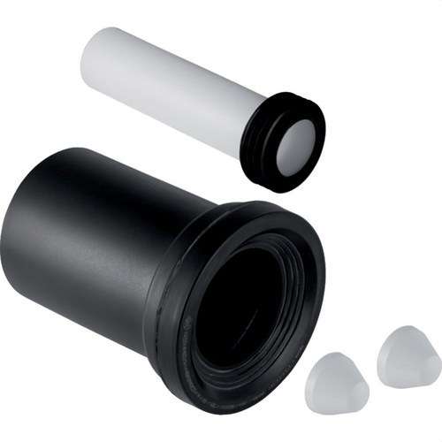 Set di collegamento Geberit per WC sospeso lunghezza 18,5 cm - Cromato opaco con riferimento 152.426.46.1 del marchio GEBERIT