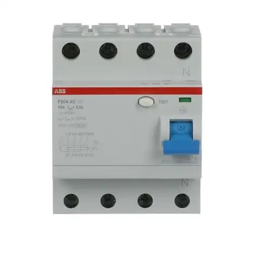 Interruttore Differenziale 4P 63A Classe AC 300mA con riferimento 2CSF204001R3630 del marchio ABB