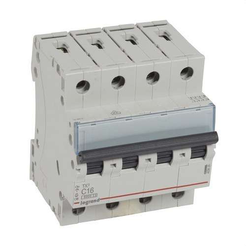 Interruttore Magnetotermico TX3 4P 16A Curva C 6kA con riferimento 403626 del marchio LEGRAND