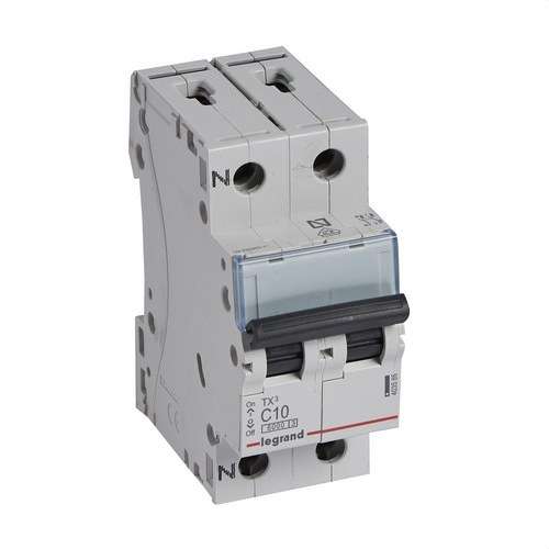Interruttore Magnetotermico TX3 P+N 10A Curva C 6kA con riferimento 403585 del marchio LEGRAND