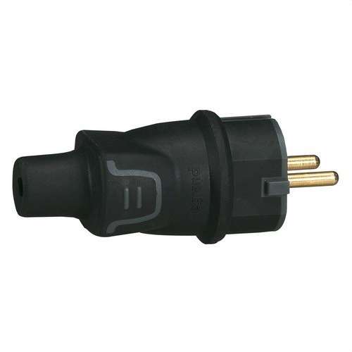 Presa 2P+T GOMMA NERA con riferimento 050342 del marchio LEGRAND