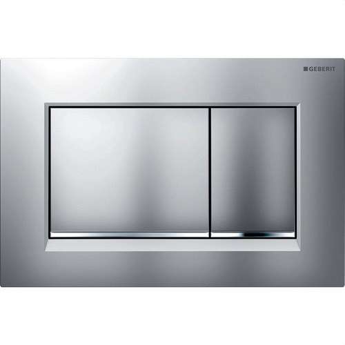 Pulsante doppio scarico SIGMA30 cromato opaco con riferimento 115.883.JQ.1 del marchio GEBERIT