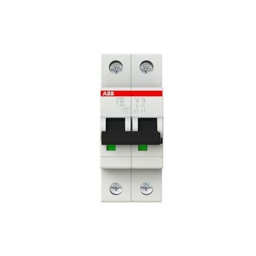 Interruttore Magnetotermico S202-C32 2P 32A Curva C 10kA con riferimento 2CDS252001R0324 del marchio ABB