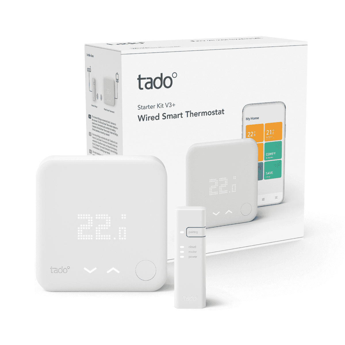 Kit di avviamento termostato intelligente cablato TADO V3+ con WiFi e APP con riferimento ST KIT V3+ del marchio TADO
