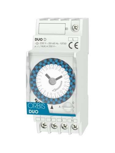 Interruttore orario analogico 2 MOD.DUO D 230V con riferimento OB291032 del marchio ORBIS