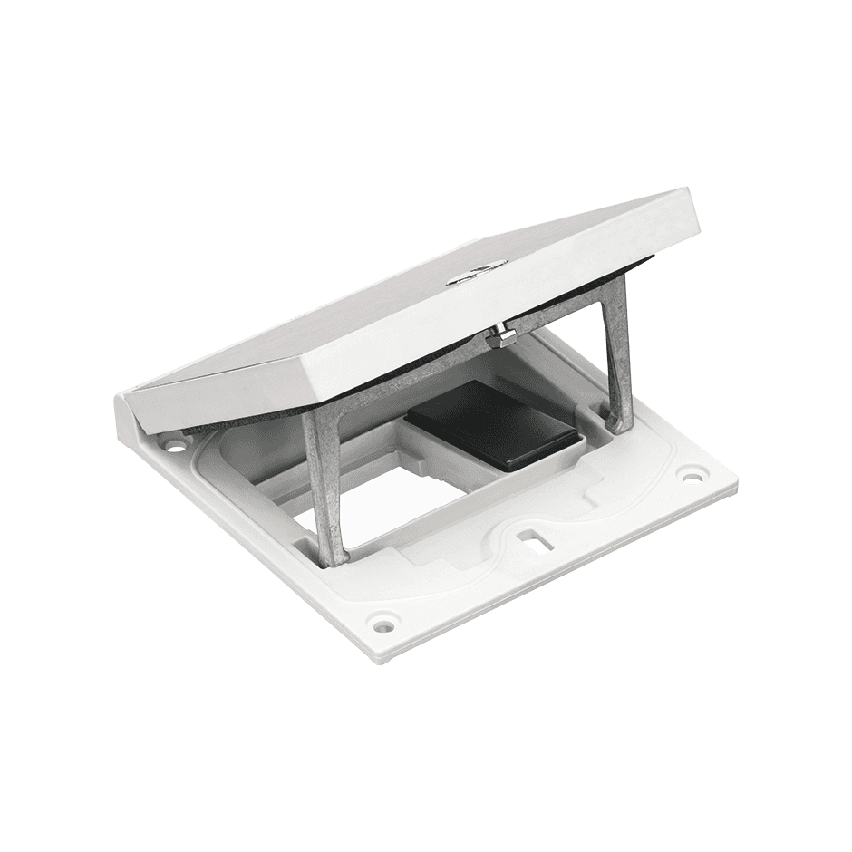 Telaio con chiusura manuale e coperchio porta-meccanismi con alloggiamento per funzione K45 da 45x45 mm e 22,5x45 mm con riferimento KFH100/72 del marchio SIMON