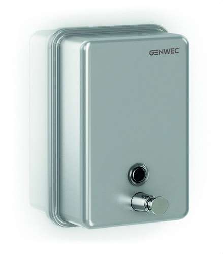 Dispenser di sapone verticale 1100ml inox 304 satinato con riferimento GW04 01 04 01 del marchio GENWEC