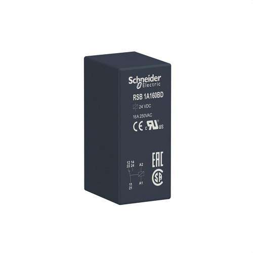 Relè plug-in 1 NA/NC 16A 24V DC con riferimento RSB1A160BD del marchio SCHNEIDER ELECTRIC