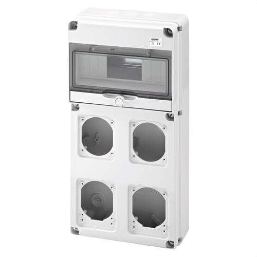 Quadro Q-DIN10 4 BASI 16/32A IP65 con riferimento GW68003N del marchio GEWISS