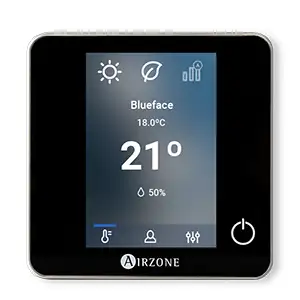 Termostato cablato Airzone Blueface Zero 32Z nero con riferimento AZDI6BLUEZEROCN del marchio AIRZONE