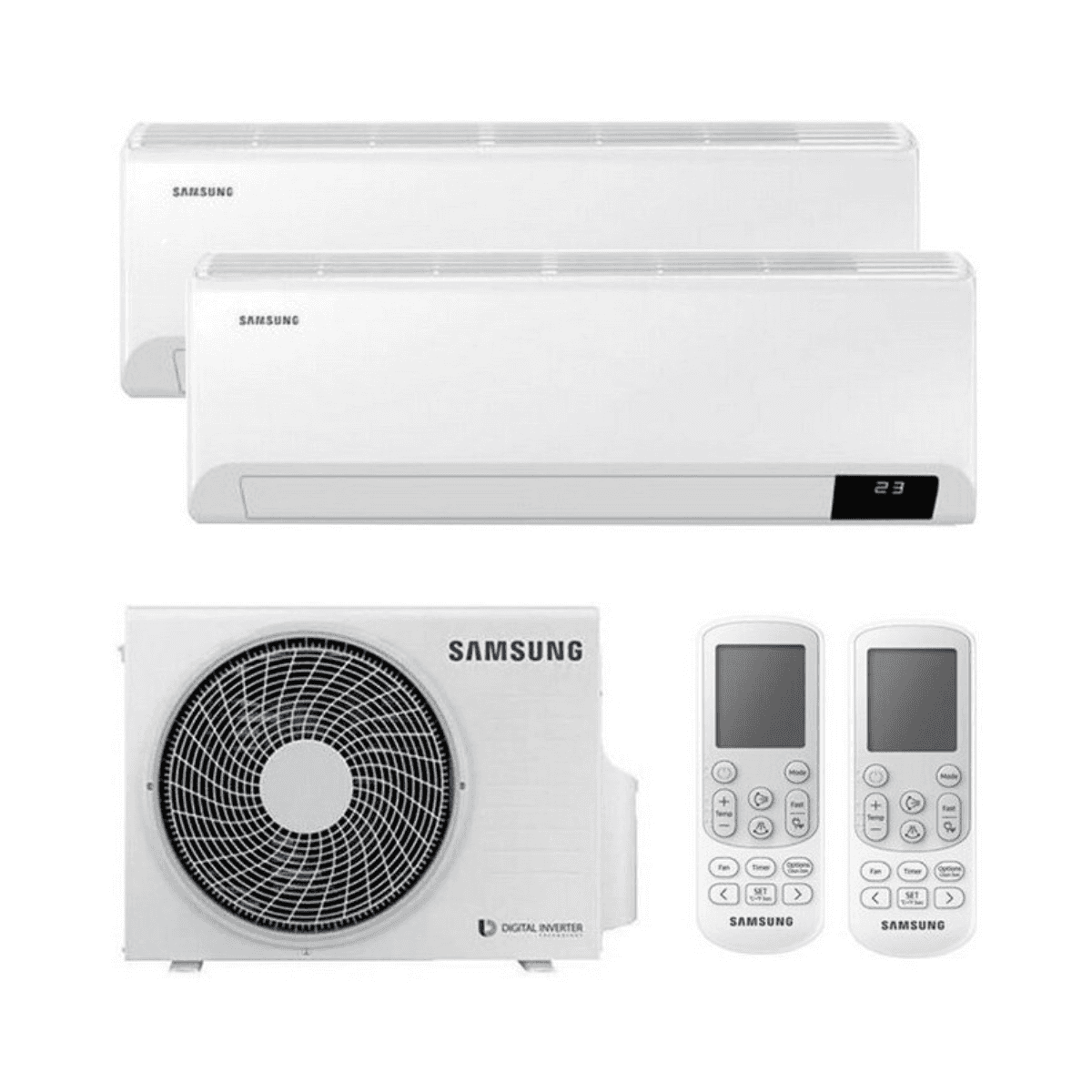 Condizionatore dual split Samsung Wind Free Comfort AR09 + AR12 9000 BTU + 12000 BTU con riferimento KITSAMWINDFREE09+18 del marchio SAMSUNG