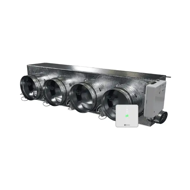 Plenum motorizzato Airzone Easyzone 25 Wi-Fi Medium AZC25MELBS01M4 per Mitsubishi Electric a bassa altezza – 4 uscite Ø200 mm (capacità media) con riferimento AZC25MELBS01M4 del marchio AIRZONE