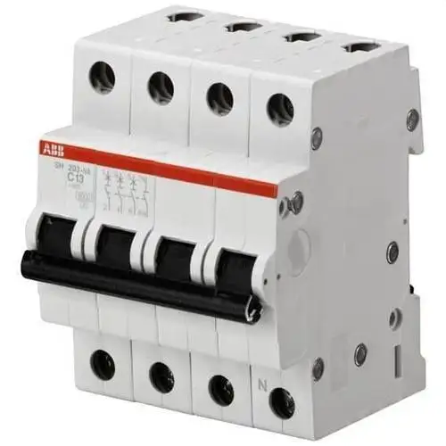 Interruttore magnetotermico SH203-C10NA 3P+N 10A Curva C 6kA con riferimento 2CDS213103R0104 del marchio ABB